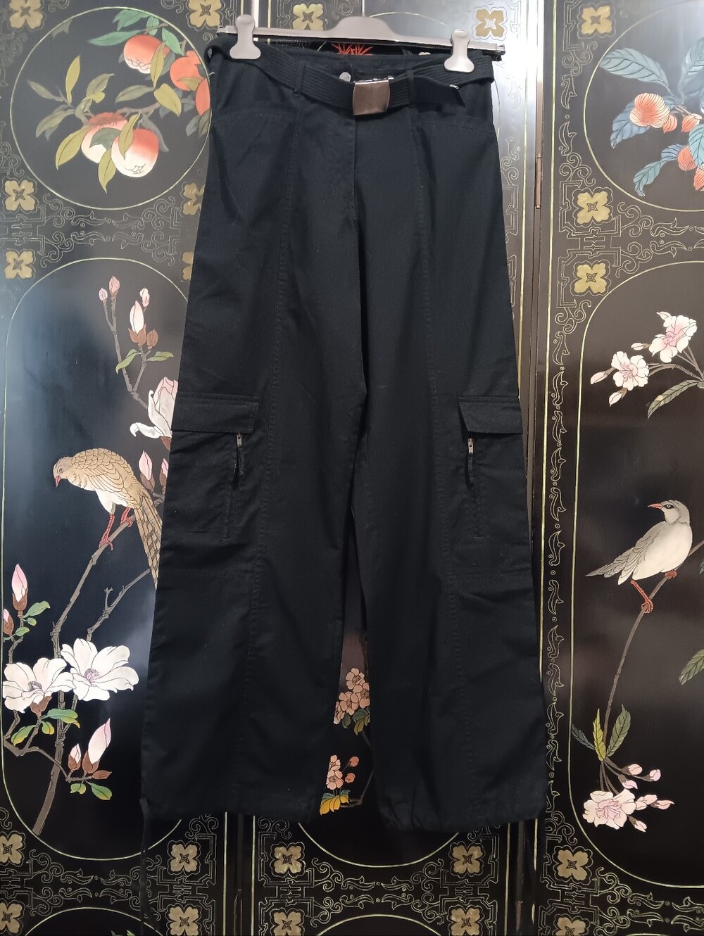 Women's Blue Willis Black Cargo Pants - Durable Utility Style